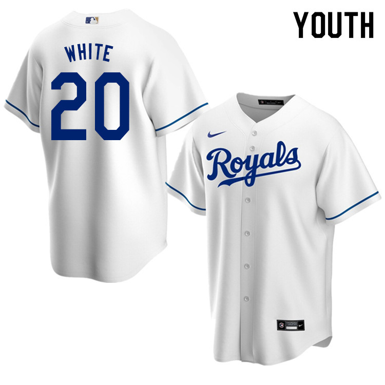 Nike Youth #20 Frank White Kansas City Royals Baseball Jerseys Sale-White